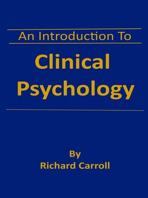 cover image of An Introduction to Clinical Psychology